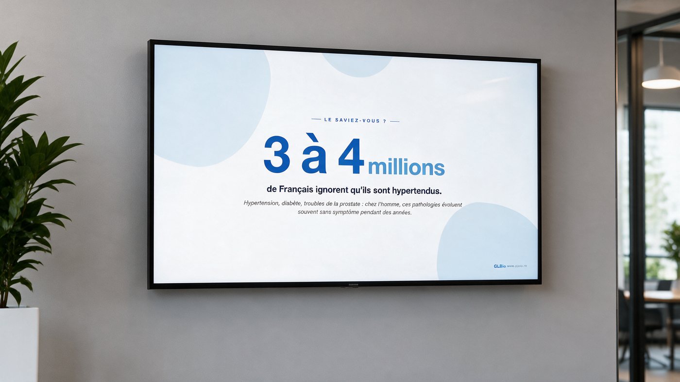 Écran professionnel d'affichage dynamique fixé au mur